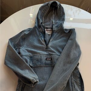 Guess Men’s Hooded Denim Pullover Jacket
